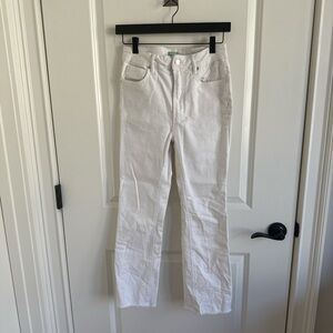 Articles of Society - high rise cropped flare white jeans